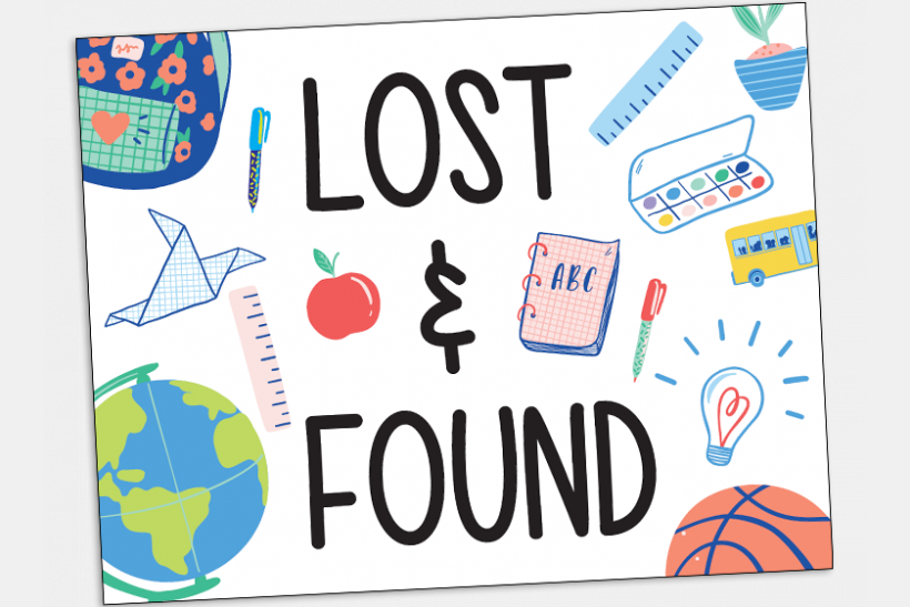 Lost and Found is located outside of the D Wing doors on the playground side.  Please check here for lost items.  Thank you